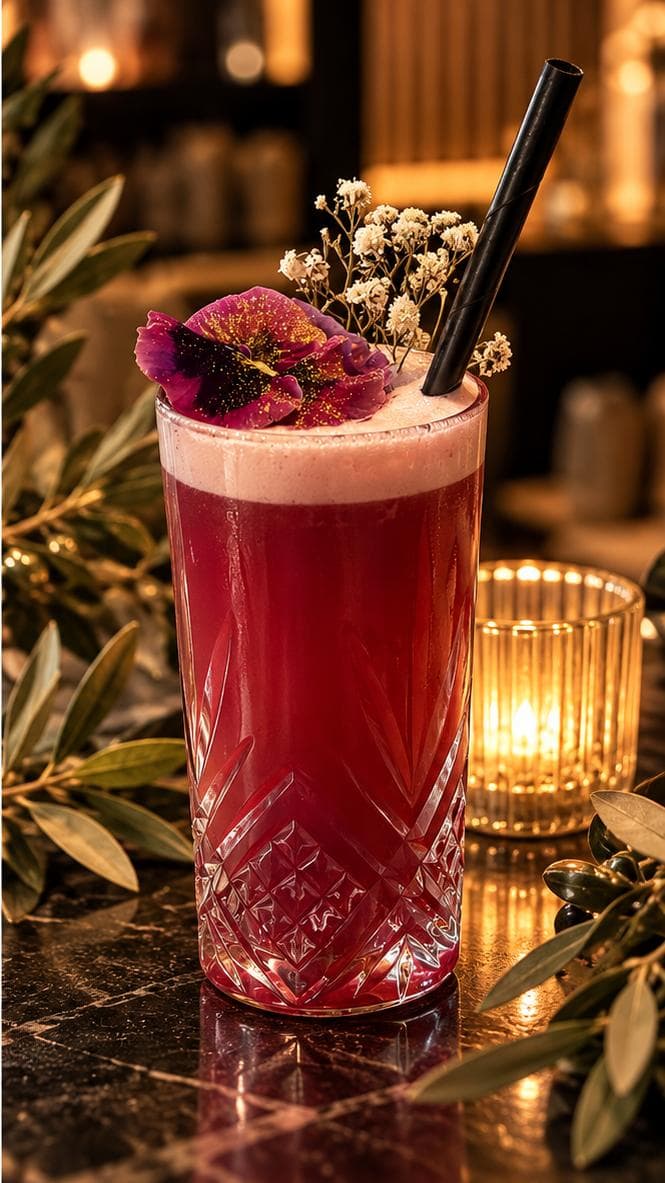 Mocktail sans alcool à la fleur, bar lounge L’Annexe à Beauvais